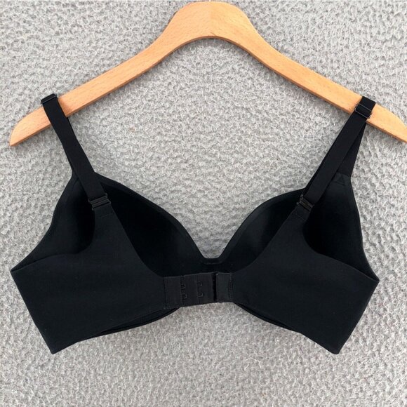 Victorias Secret Bra Womens 32D Black Lined Semi Demi Stretch Adjustable Comfort - Picture 3 of 11